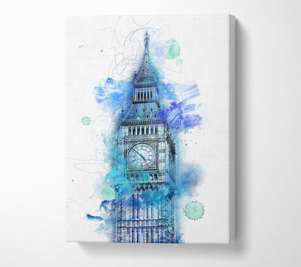  A Canvas Print of Watercolour Big Ben 1 Canvas Art