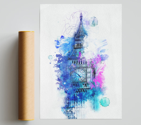 Watercolour Big Ben 2 Print