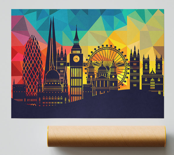 Rainbow London Splash 4 Giclee Print