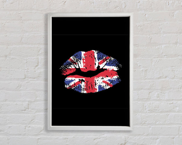 Lippen mit britischer Flagge