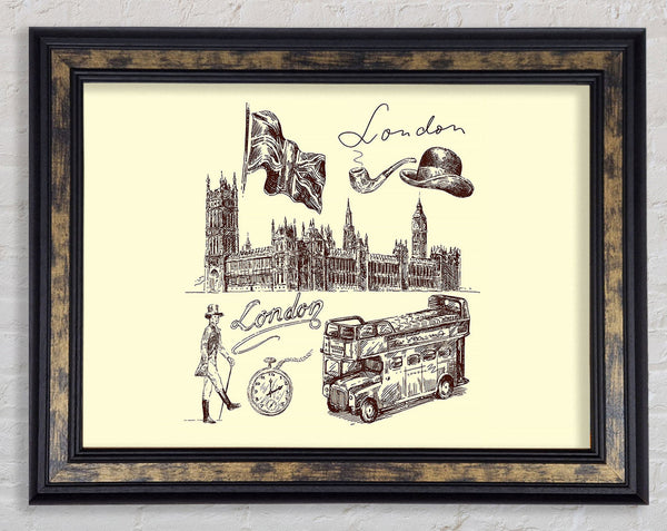 Retro City Framed Print