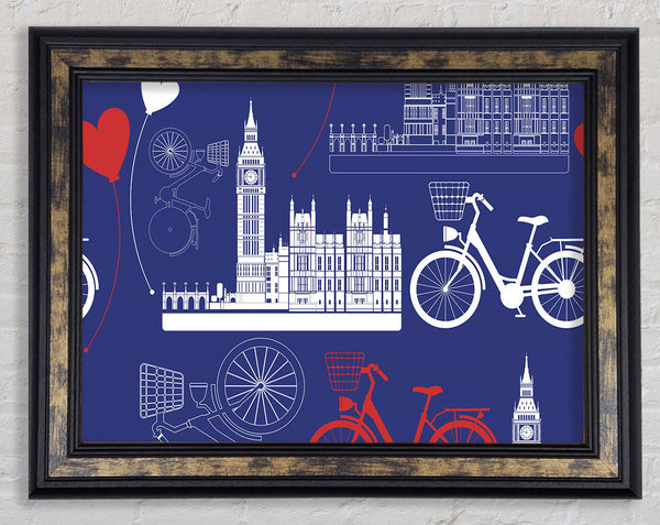Cycling Around The City Framed Print