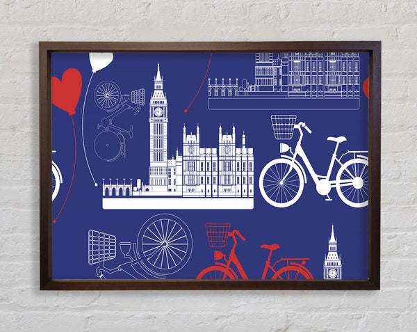 Cycling Around The City Framed Print