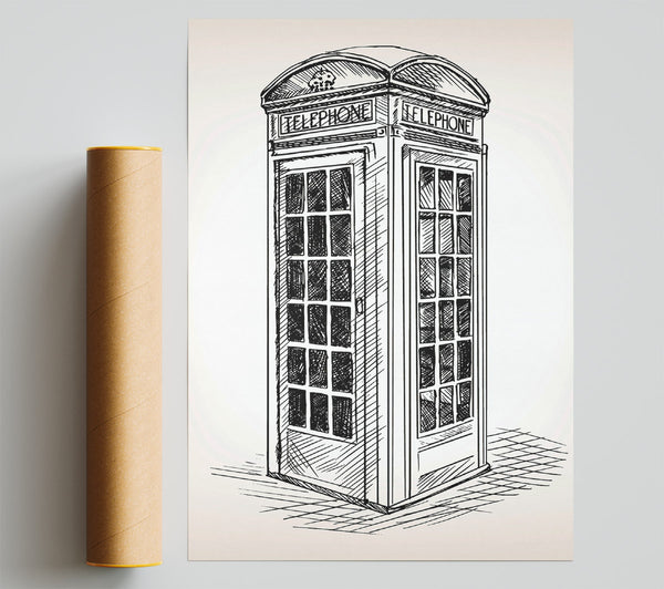Phone Box Outline Print