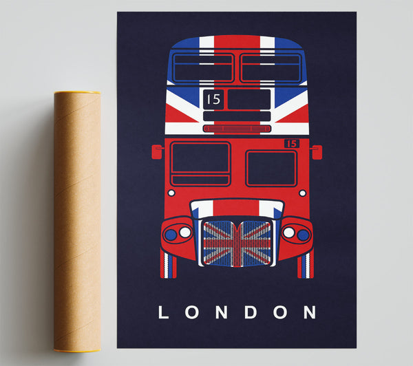 English Flag On A London Red Bus Giclee Print