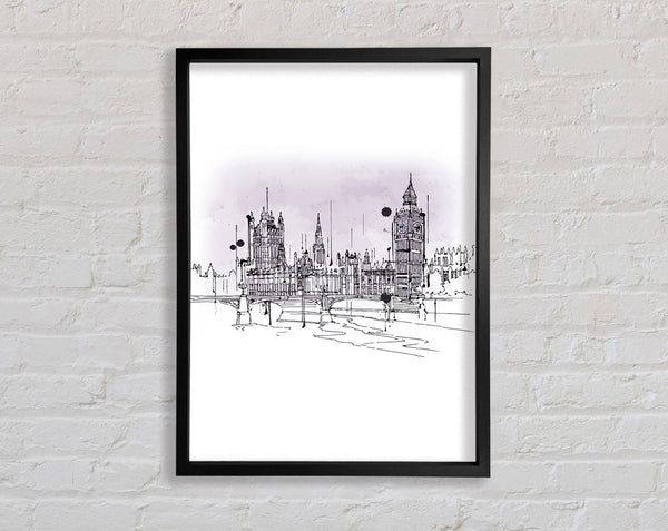 Purple Houses Of Parliament Framed Print