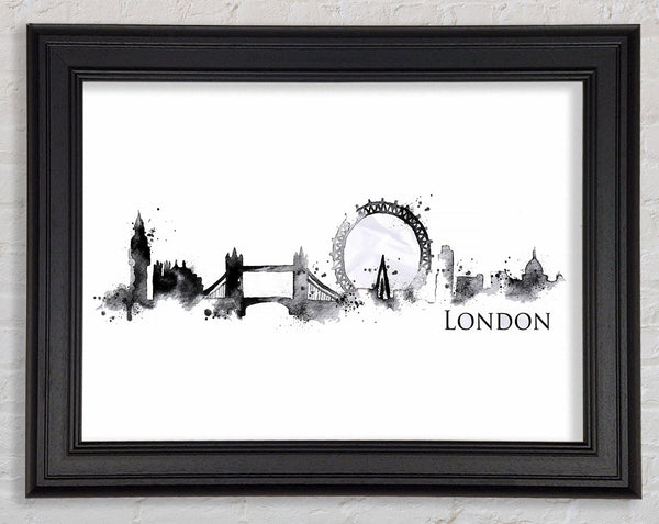 Black Splash City Framed Print