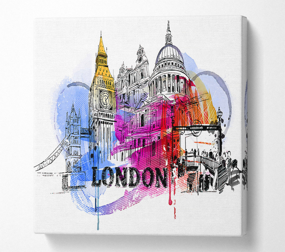 A Canvas Print of London Iconic Places Canvas Art