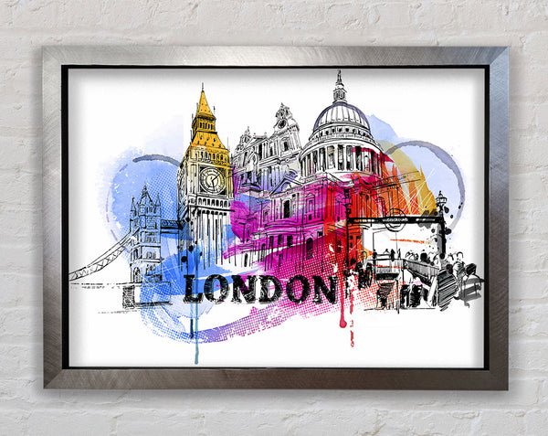 London Iconic Places Framed Print