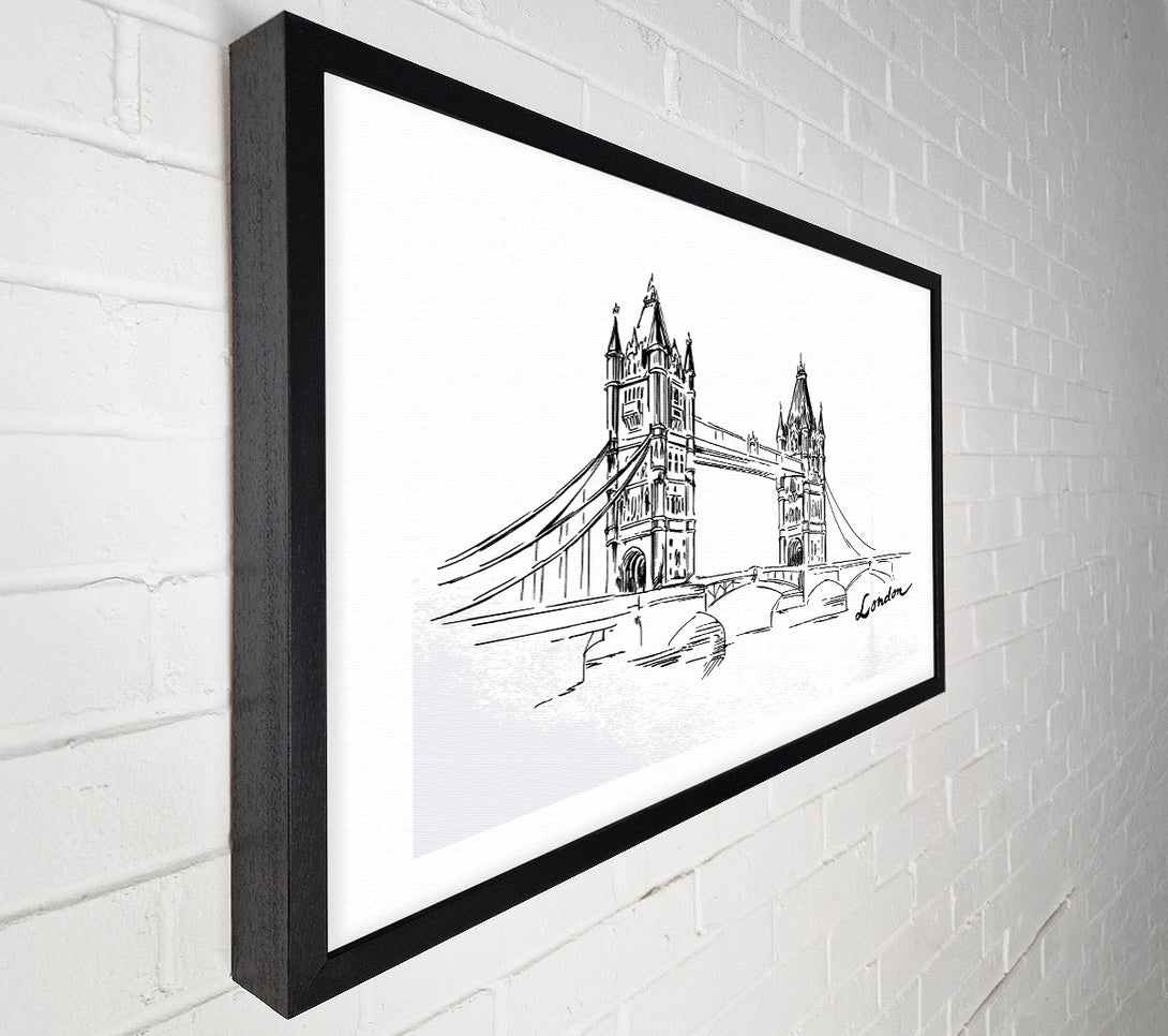  A Canvas Print of Tower Bridge Outline 2 Canvas Art