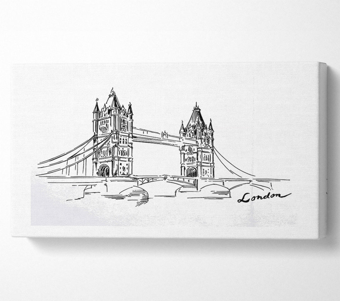  A Canvas Print of Tower Bridge Outline 2 Canvas Art