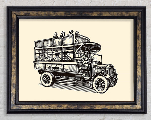 Retro Site Seeing Framed Print