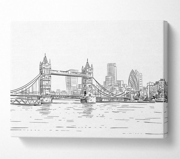  A Canvas Print of Tower Bridge Outline 1 Canvas Art