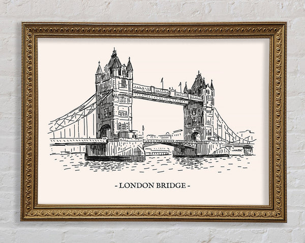 London Bridge Outline Framed Print