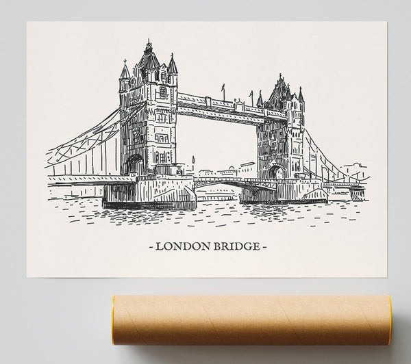 London Bridge Outline Print