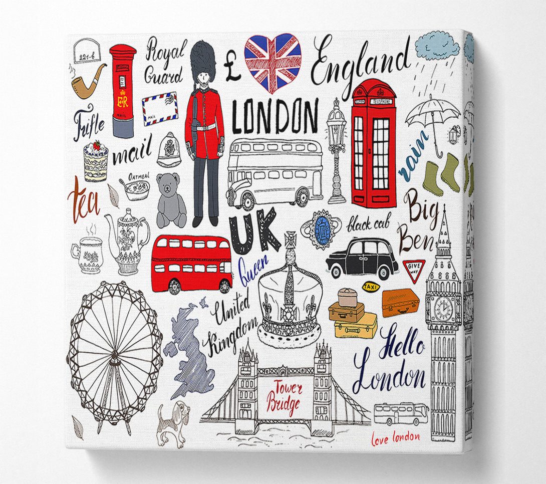  A Canvas Print of All The Things To Love In The City 1 Canvas Print