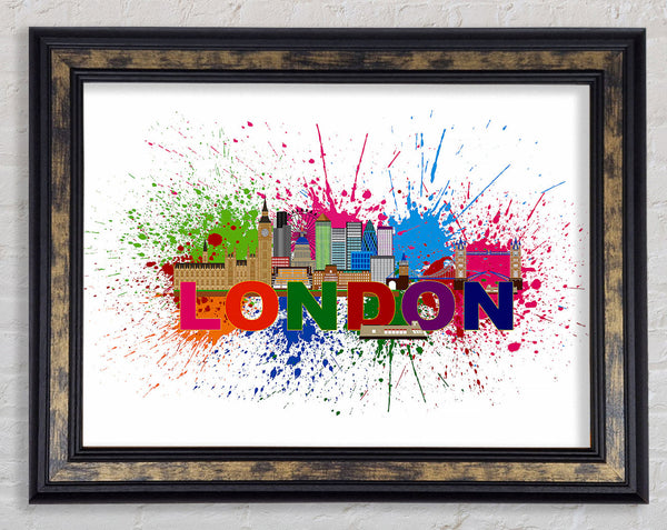 Rainbow London Splash 3 Framed Print