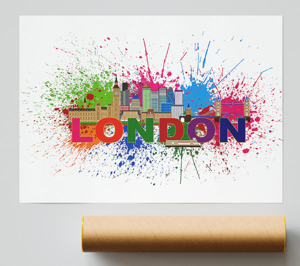 Rainbow London Splash 3 Poster