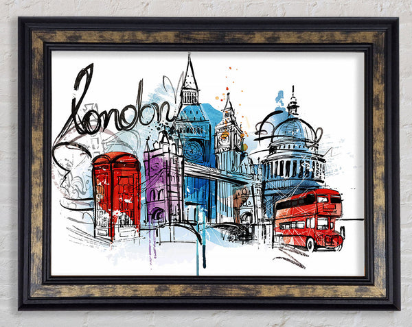 Iconic London Sites Framed Print