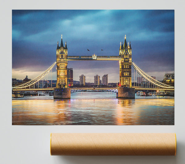 Tower Bridge Night Glow Poster