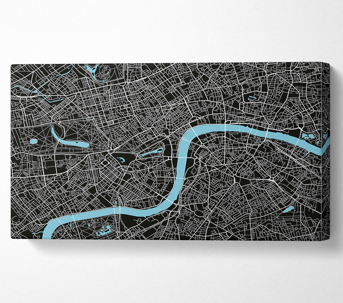  A Canvas Print of The Map Of London Thames 2 Canvas Wall Art