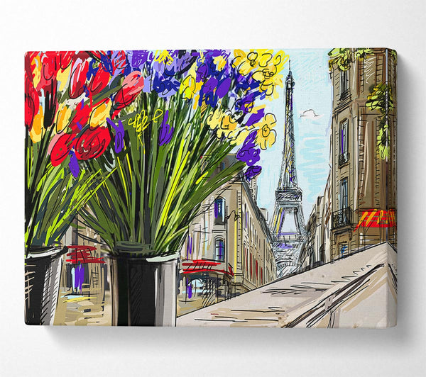 A Canvas Print of Eiffel Tower Streets 13 Canvas Wall Art