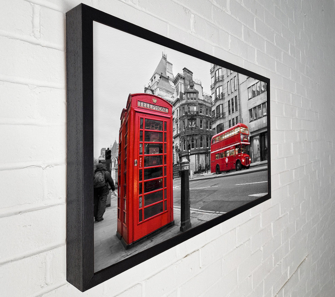  A Canvas Print of Double Decker Red Bus Through The Streets Canvas Print