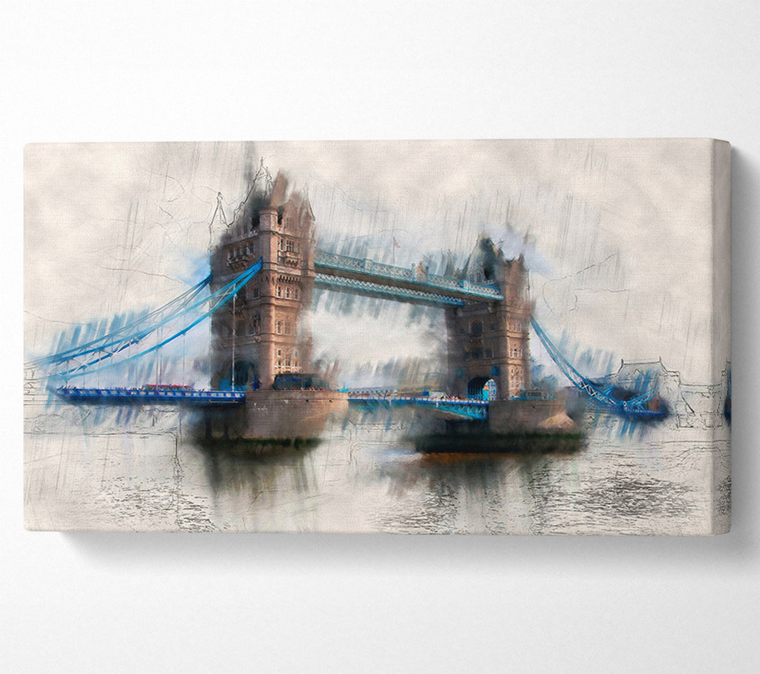  A Canvas Print of Tower Bridge Watercolour Canvas Art