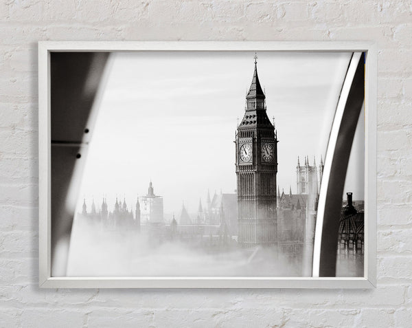 Big Ben durch den Nebel des London Eye