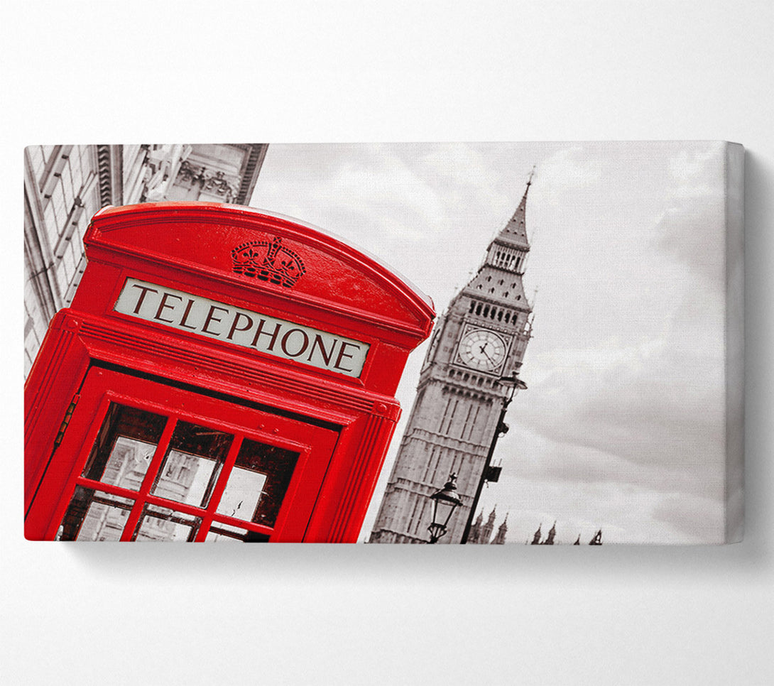  A Canvas Print of Big Ben Phone Box Canvas Art