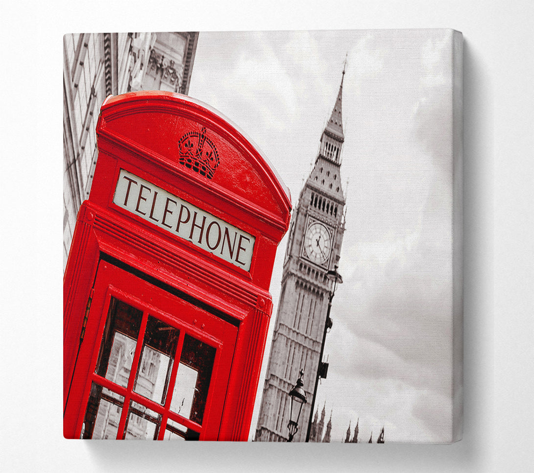  A Canvas Print of Big Ben Phone Box Canvas Art