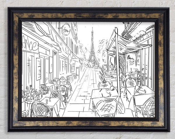 Eiffel Tower Streets 4 Framed Print