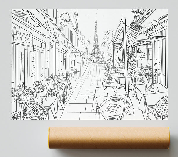 Eiffel Tower Streets 4 Giclee Print