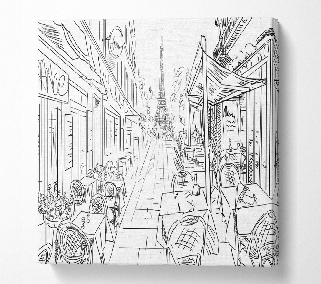  A Canvas Print of Eiffel Tower Streets 4 Canvas Wall Art