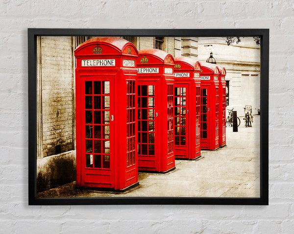 Rote Londoner Telefonzellen