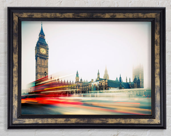 Big Ben Red Bus Bl Framed Print
