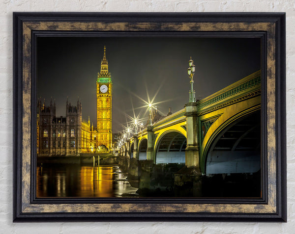 Golden Glow Of Big Ben Framed Print