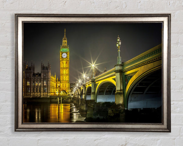 Golden Glow Of Big Ben Framed Print