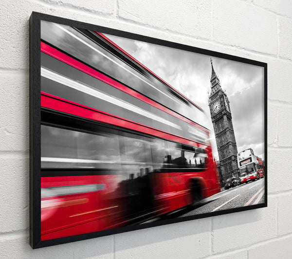 Iconic Red Bus Passed Big Ben