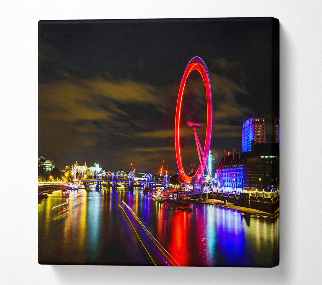  A Canvas Print of The London Eye Night Canvas Art