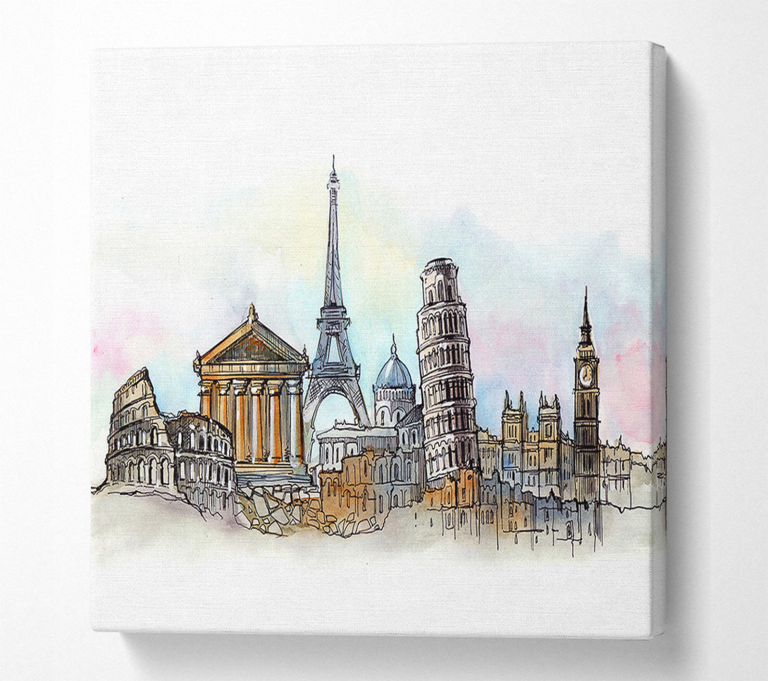  A Canvas Print of Famous Citys Of The Europe 4 Canvas Print