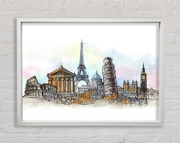 Famous Citys Of The Europe 4 Framed Print