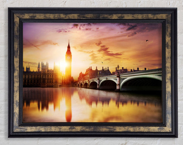 Sunset Over The Thames Framed Print