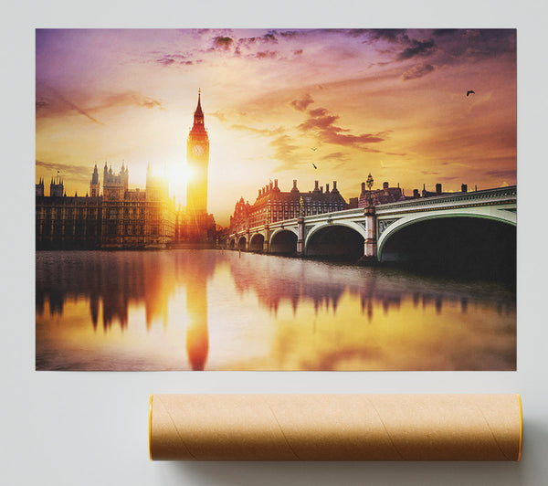 Sunset Over The Thames Print