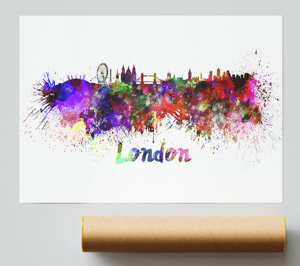 Rainbow London Splash 1 Print