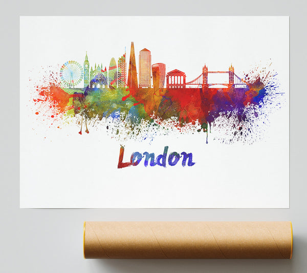 Rainbow London Splash 2 Print
