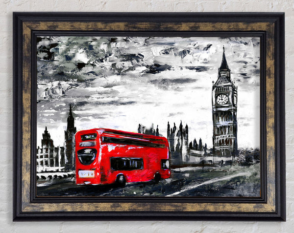 Big Ben Red Bus Framed Print