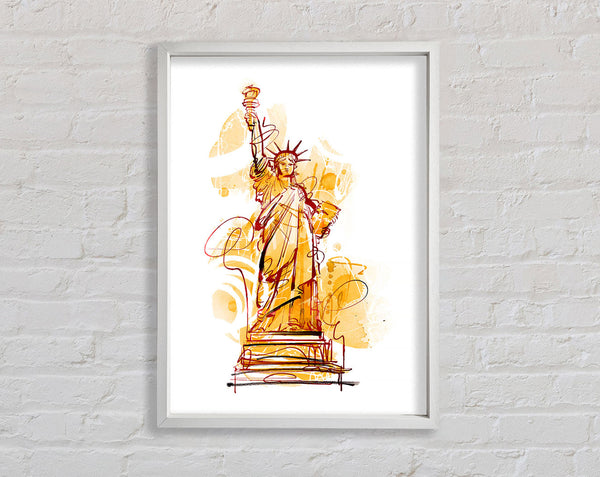 Golden Statue of Liberty Framed Print