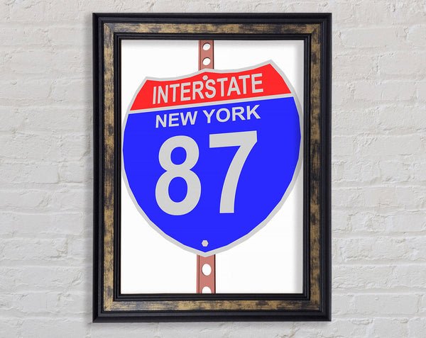 Interstate 87 Sign Framed Print