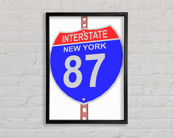 Interstate 87 Sign Framed Print